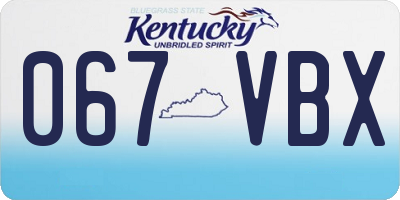 KY license plate 067VBX