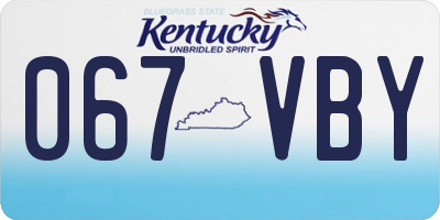 KY license plate 067VBY