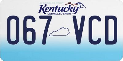 KY license plate 067VCD