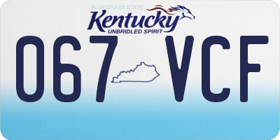 KY license plate 067VCF