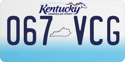 KY license plate 067VCG
