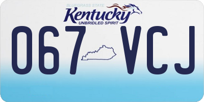KY license plate 067VCJ