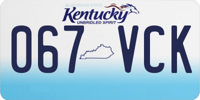 KY license plate 067VCK
