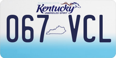 KY license plate 067VCL