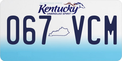KY license plate 067VCM