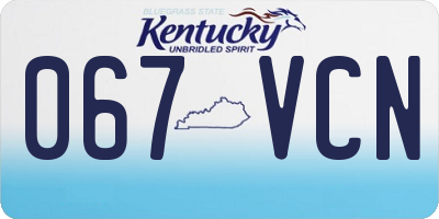 KY license plate 067VCN