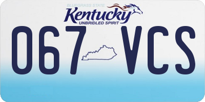 KY license plate 067VCS