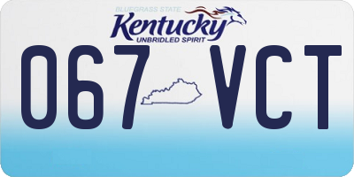 KY license plate 067VCT