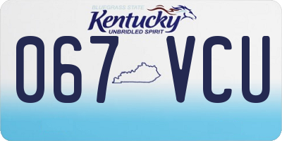 KY license plate 067VCU