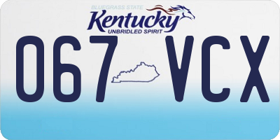 KY license plate 067VCX