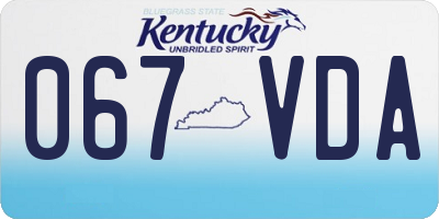 KY license plate 067VDA