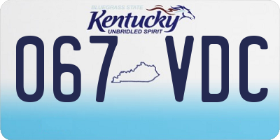 KY license plate 067VDC