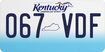 KY license plate 067VDF