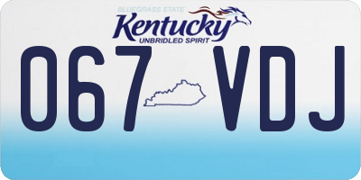 KY license plate 067VDJ