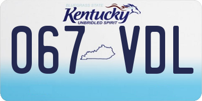 KY license plate 067VDL