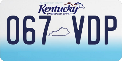 KY license plate 067VDP