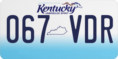 KY license plate 067VDR