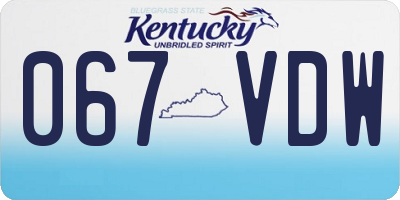 KY license plate 067VDW