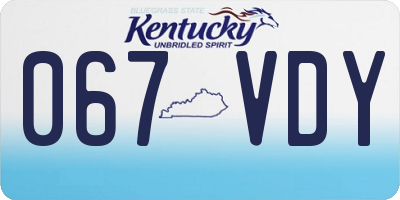 KY license plate 067VDY