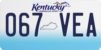 KY license plate 067VEA