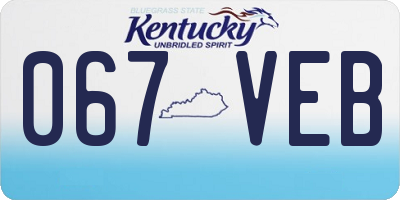 KY license plate 067VEB