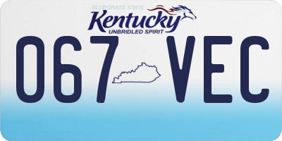 KY license plate 067VEC