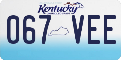 KY license plate 067VEE