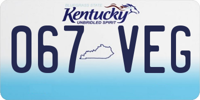 KY license plate 067VEG