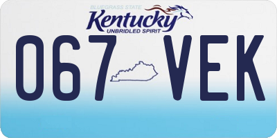 KY license plate 067VEK