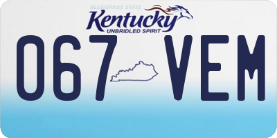 KY license plate 067VEM