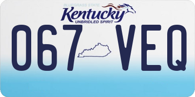KY license plate 067VEQ