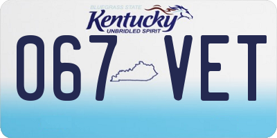 KY license plate 067VET
