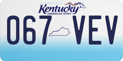 KY license plate 067VEV
