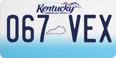 KY license plate 067VEX
