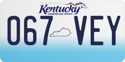 KY license plate 067VEY