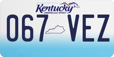 KY license plate 067VEZ