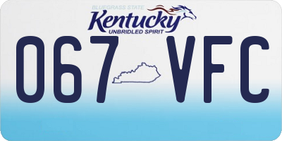 KY license plate 067VFC