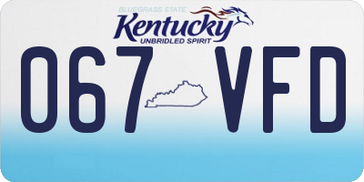 KY license plate 067VFD