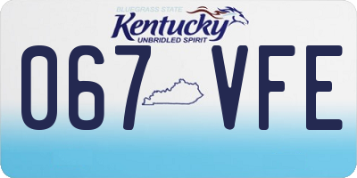 KY license plate 067VFE