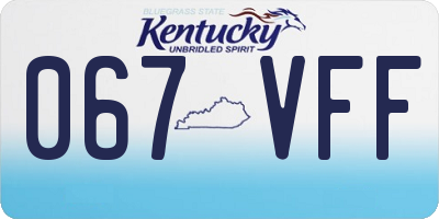 KY license plate 067VFF