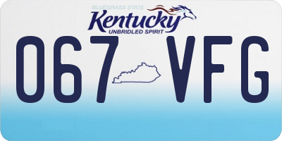 KY license plate 067VFG