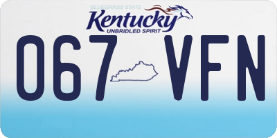 KY license plate 067VFN