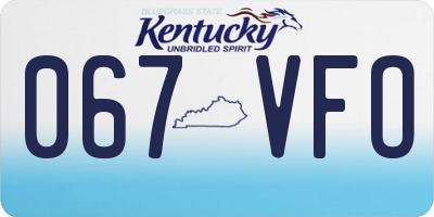 KY license plate 067VFO