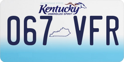 KY license plate 067VFR