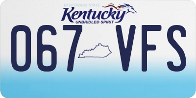 KY license plate 067VFS