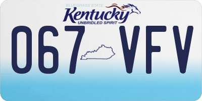 KY license plate 067VFV