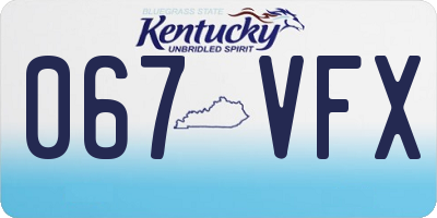 KY license plate 067VFX