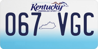 KY license plate 067VGC