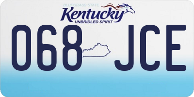 KY license plate 068JCE