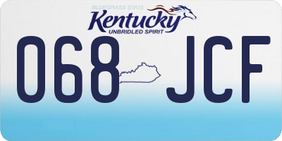 KY license plate 068JCF